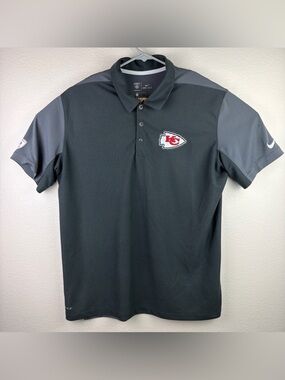Nike Kansas City Chiefs Polo Shirt NFL Equipment Gray Men’s Large